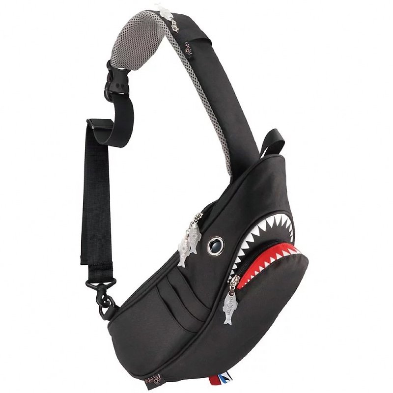 Morn Creations 正版鯊魚單肩包-黑 (SK-129) - 側背包/斜背包 - 其他材質 黑色