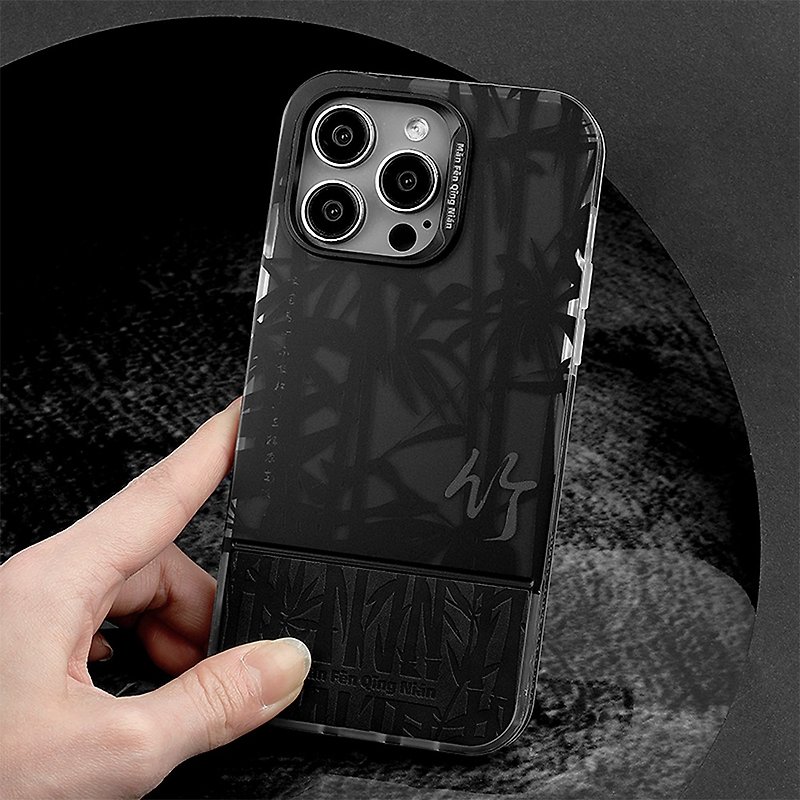 Black bamboo suede iPhone case - Phone Cases - Other Materials 