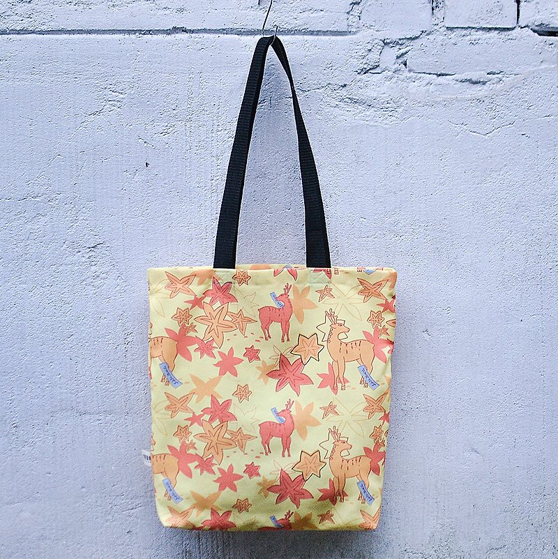 [Handbag/Bag] Lightweight Tote Bag_Korean Flower Brand_Fresh Yellow Maple Deer - กระเป๋าแมสเซนเจอร์ - เส้นใยสังเคราะห์ สีเหลือง