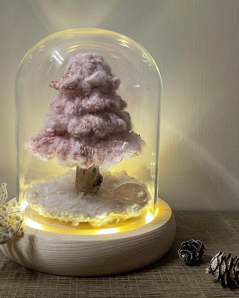 Knitting Christmas Gift - First snow pinkish Christmas - Warn night light - Lighting - Cotton & Hemp 