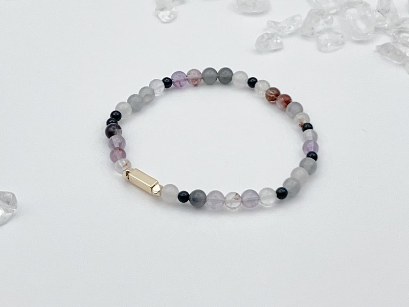Sosii | Crystal 19 Natural Crystal Bracelet | Fine Style - Purple | - Bracelets - Crystal Purple