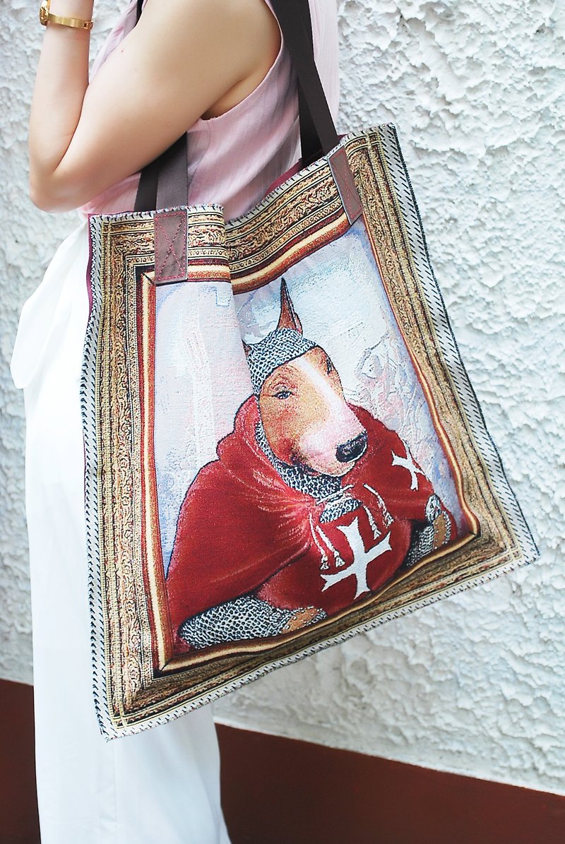 Original hand-made cloak dog shoulder bag | mother and baby bag | travel bag | gym bag | cowhide bag - กระเป๋าแมสเซนเจอร์ - หนังแท้ สีนำ้ตาล