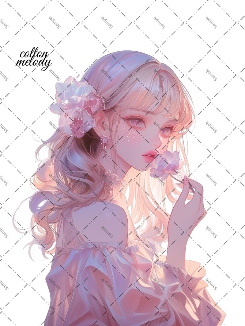 original sticker no.2032 人物ステッカー オリジナルステッカー オリジナル人物ステッカー 装飾ステッカー cotton melody - 貼紙 - 紙 