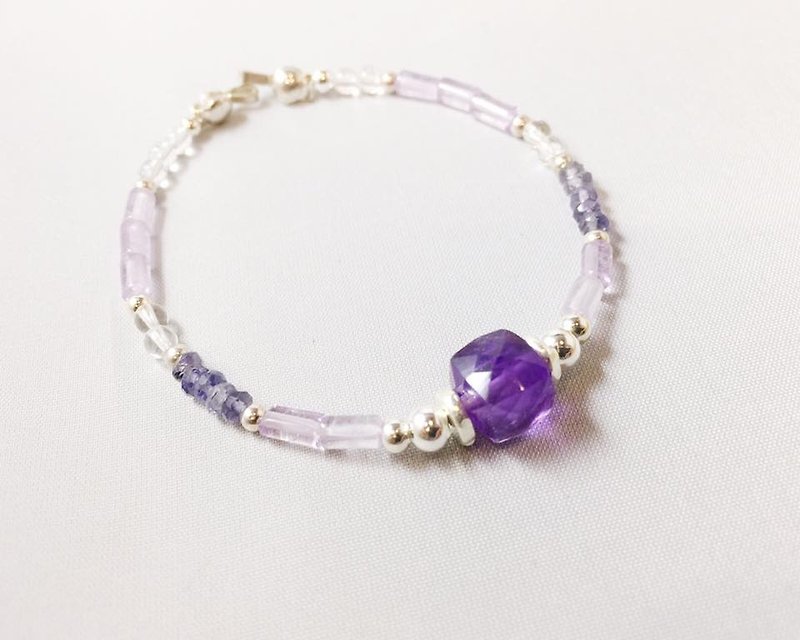 MH custom natural stone Silver Star series _ Magic Box (limit: 1) - Bracelets - Gemstone Purple