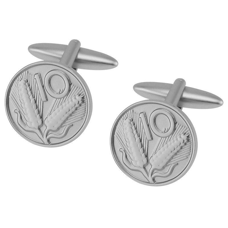 10 Cents Coin Cufflinks - Cuff Links - Other Metals Silver