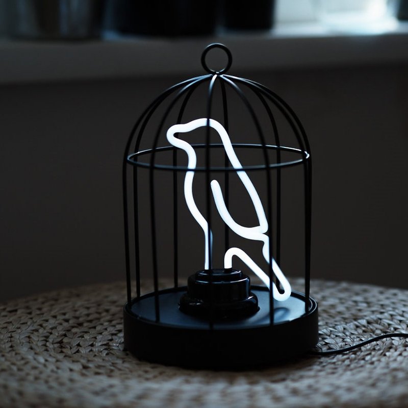 Neon Bird in a Cage - โคมไฟ - โลหะ 