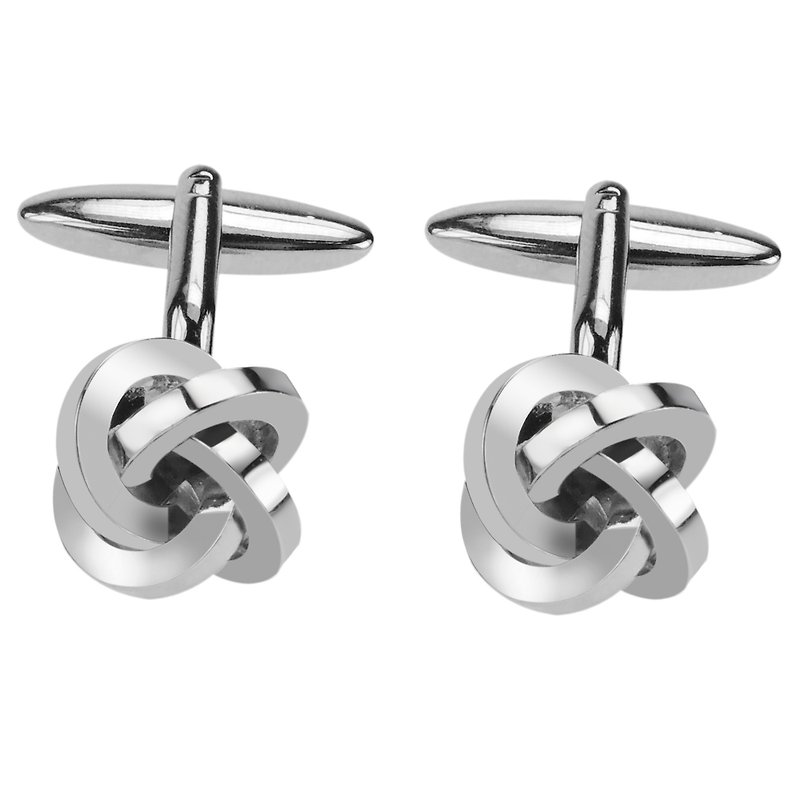 Silver Metal Knot Cufflinks - Cuff Links - Other Metals Silver
