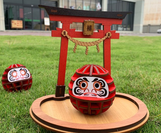 手作りDIY】鳥居 玄関鍵収納ラック 収納トレイ 玄関飾り だるま 日本の