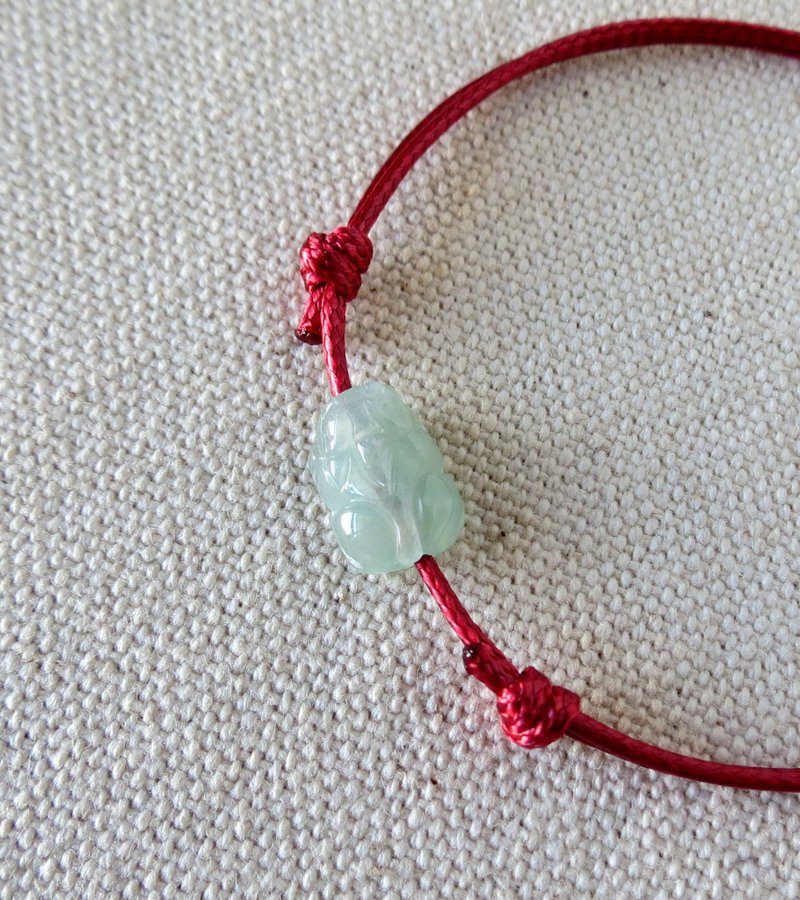 Year of the Zodiac【Lucky Pixiu】Ice Jadeite Korean Wax Bracelet*B07*Lucky and safe - Bracelets - Gemstone Green