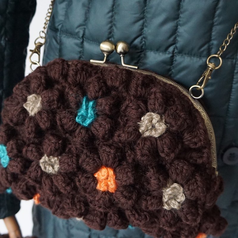 Ba-ba (m) Poppy puff knitting hand bag  No.C1759 - Handbags & Totes - Other Materials Brown