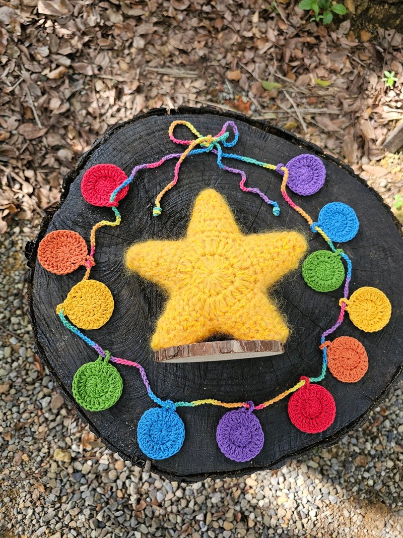 Hand-knitted Lucky Christmas Star - Items for Display - Cotton & Hemp Yellow