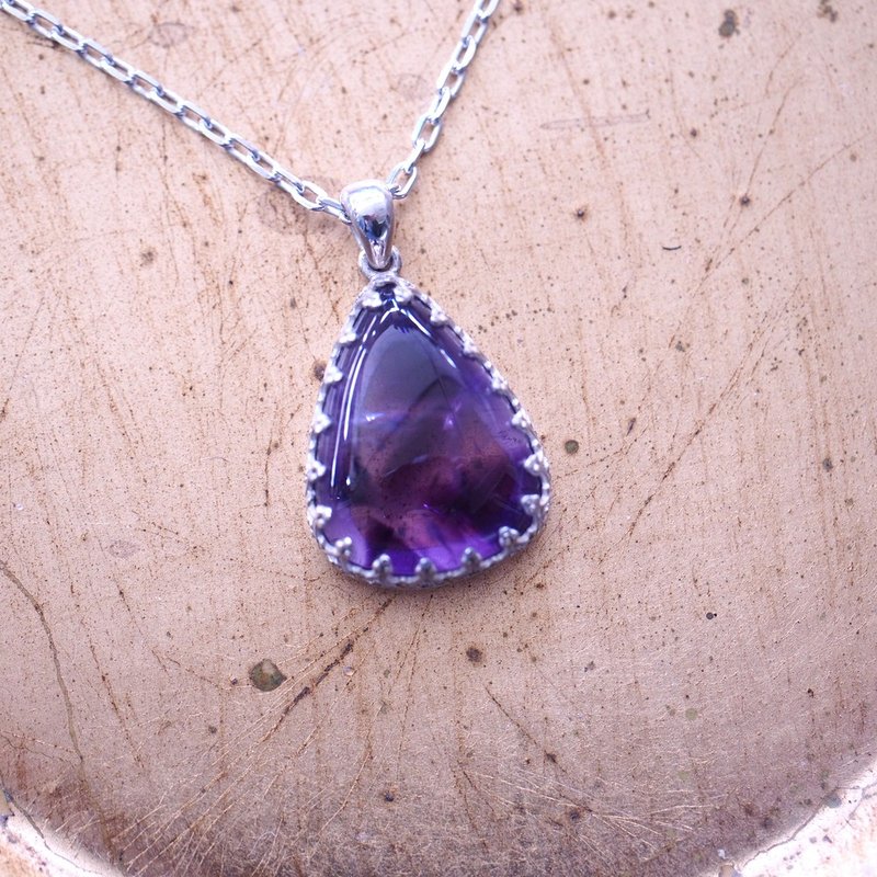 達碧茲紫晶  查皮丘紫晶 手工項鍊 Trapiche Amethyst - 項鍊 - 水晶 紫色