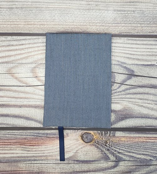 Journal Collections Book Cover/Book Jacket - Narrow Vertical Stripes Denim (B6)