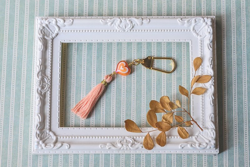 Cheerful Cheng-Magical Girl Tassel Key Ring / Bag Ornament - ที่ห้อยกุญแจ - ผ้าฝ้าย/ผ้าลินิน สีส้ม