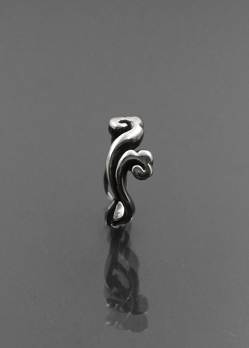 -Clouds and Flowing Water II-Pair Ring / Ring Ring - Couples' Rings - Sterling Silver Silver