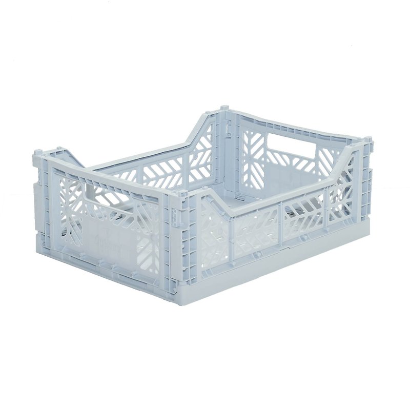 Turkey Aykasa Folding Storage Basket (M)-Fog Gray Blue - Storage - Plastic Blue