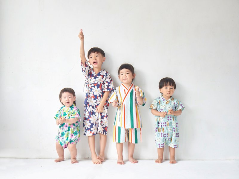 Cotton & Hemp Other Multicolor - [A flower sister] summer children Japanese flat / bathrobe # three models only a pollen