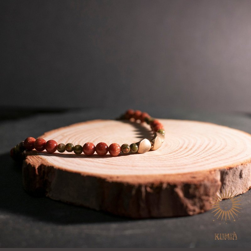 【青青子衿/Young Pupil】金沙石花綠石細鍊 | 天然石 水晶手鍊 - 手鍊/手環 - 水晶 