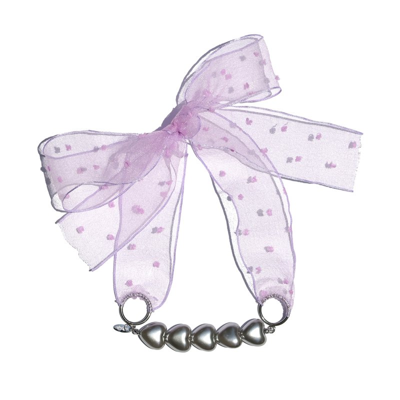 KDNP Silver Heart Scarf_Lavender - 絲巾 - 其他材質 紫色