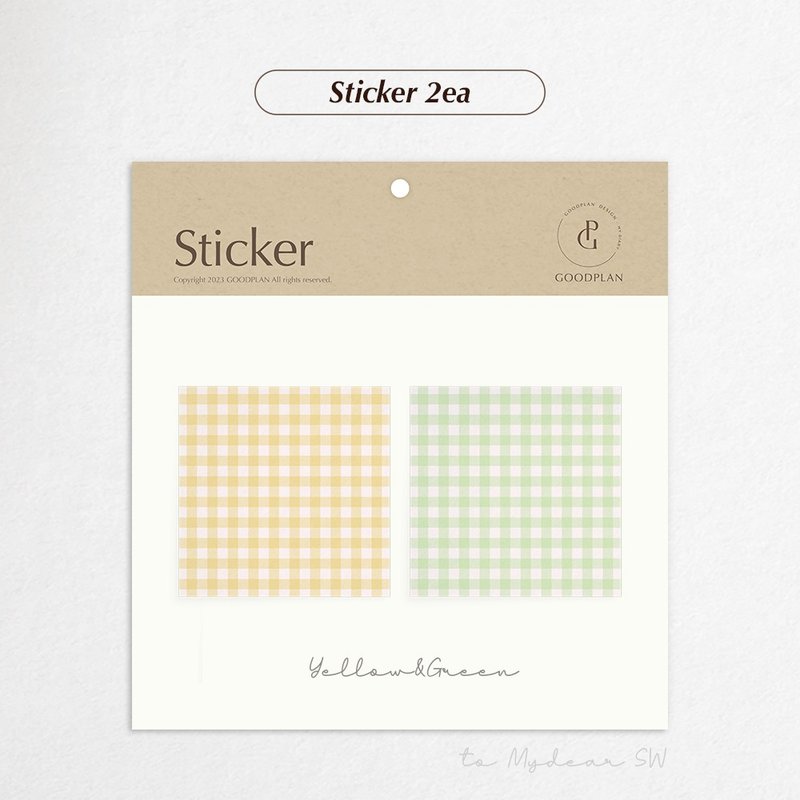 Gingham check memo F yellow green - 電腦手機桌布/貼圖/App 圖示 - 其他材質 