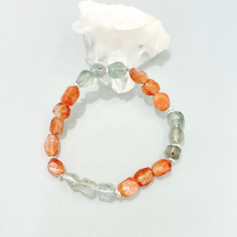 Ops Arusha Sunstone silver bracelet - 阿魯沙/金太陽石/綠柱石 - 手鍊/手環 - 銀 橘色