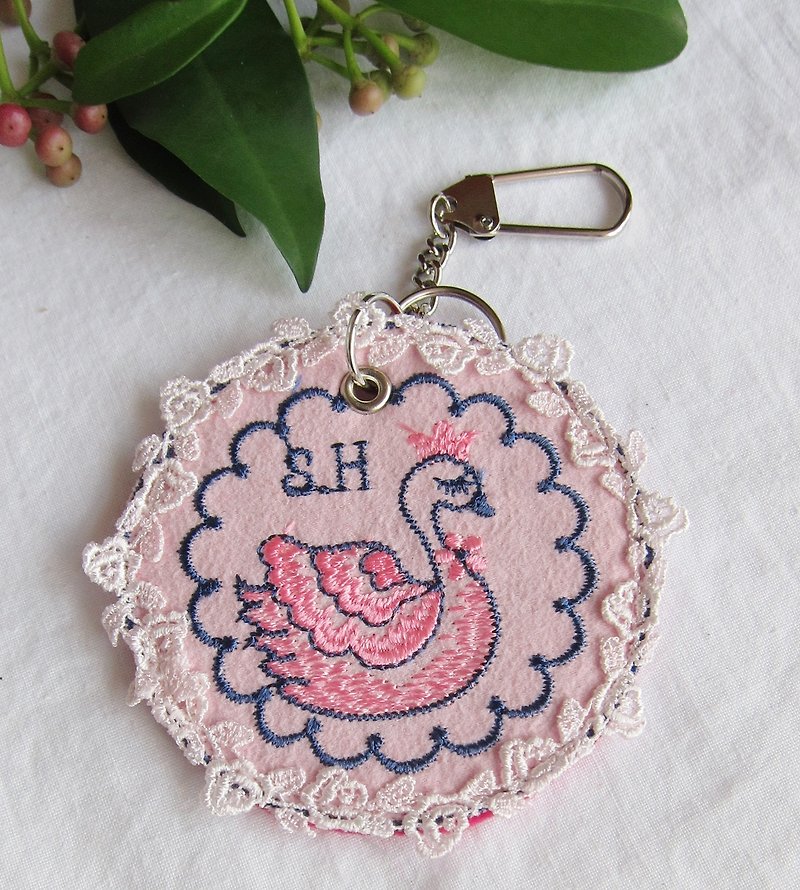 Embroidered Swan Keychain - Keychains - Other Man-Made Fibers 