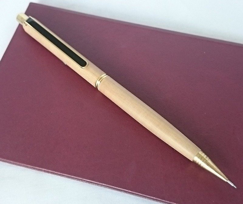 Indian Laoshan sandalwood pen [general mechanical pencil] exquisite leather pencil case gift packaging - ดินสอ - ไม้ สีนำ้ตาล