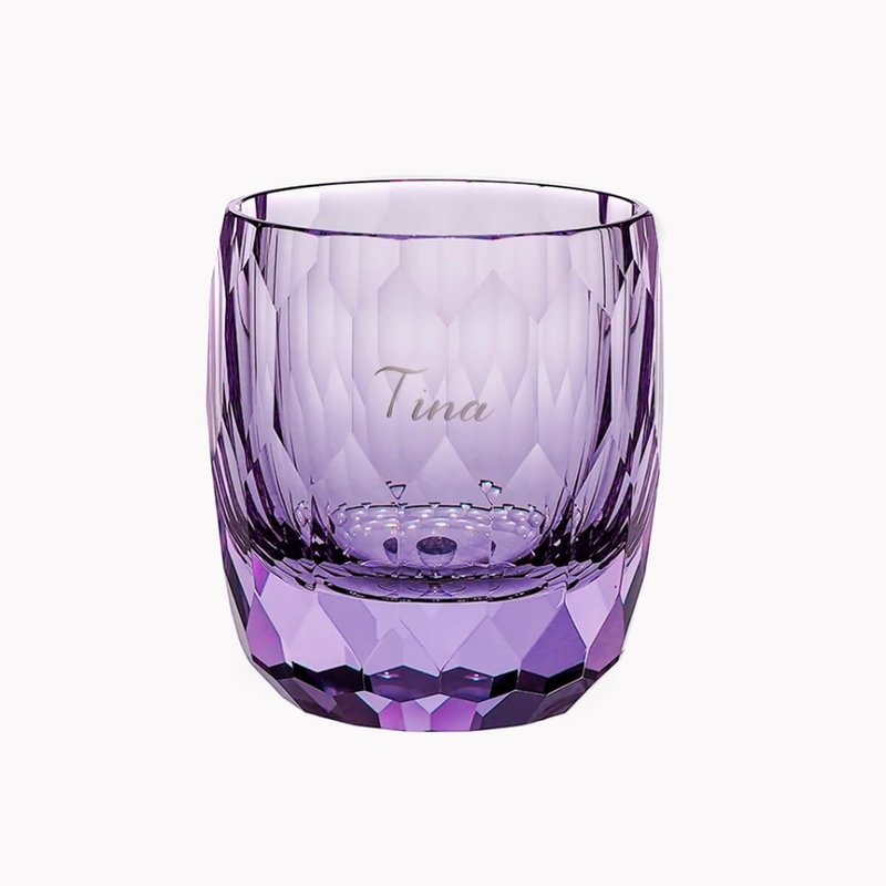 210cc [Edo Kiriko] (5 colors) Royal Orchid lead-free crystal whiskey glass - แก้วไวน์ - แก้ว สีม่วง