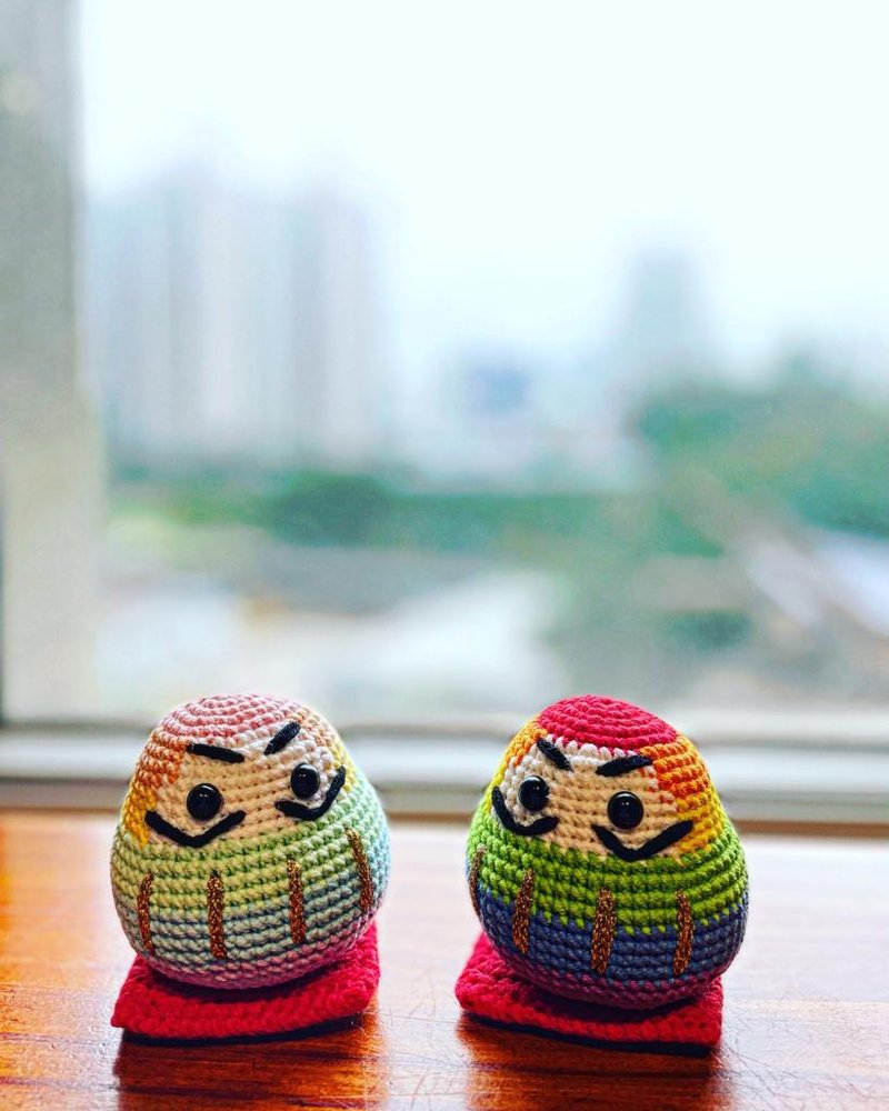 [Homemade] [Can be customized] Bodhidharma decorations are all hand-crocheted Japanese hair cold - เย็บปัก/ถักทอ/ใยขนแกะ - ผ้าฝ้าย/ผ้าลินิน หลากหลายสี