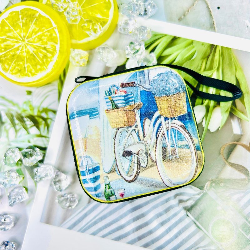 [Handmade Gift] Cycling Fish – AirPods / Pro earphone case small storage box - ที่เก็บหูฟัง - โลหะ สีน้ำเงิน