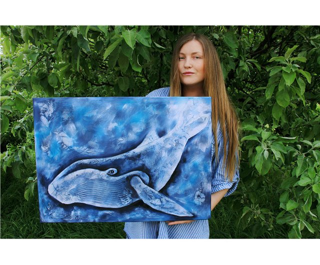 水晶絵 アートパネル クジラ くじら 鯨 クリスタル 絵画 アート