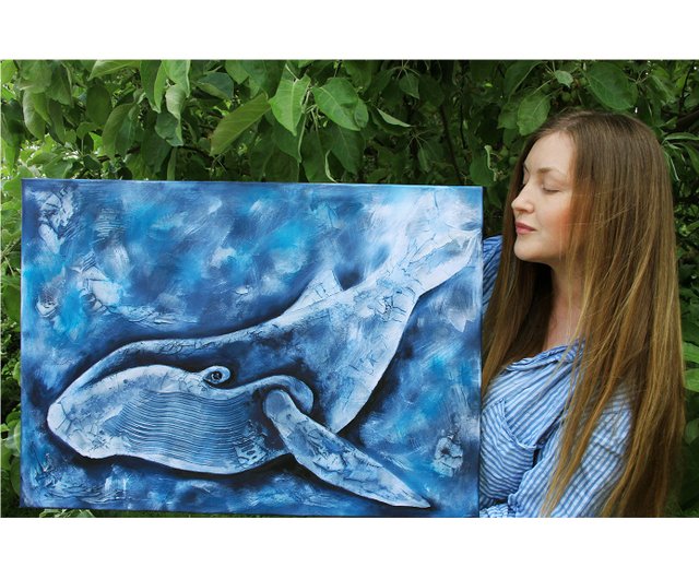 絵画　クジラ 作品 : 光の下 絵 絵画 くじら クジラ 鯨 縁起絵 アート アート