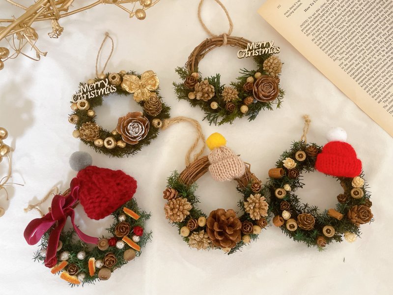 Christmas wreath/Mini Christmas wreath/Christmas gift/Exchange gift/Iva handmade - Dried Flowers & Bouquets - Plants & Flowers Multicolor