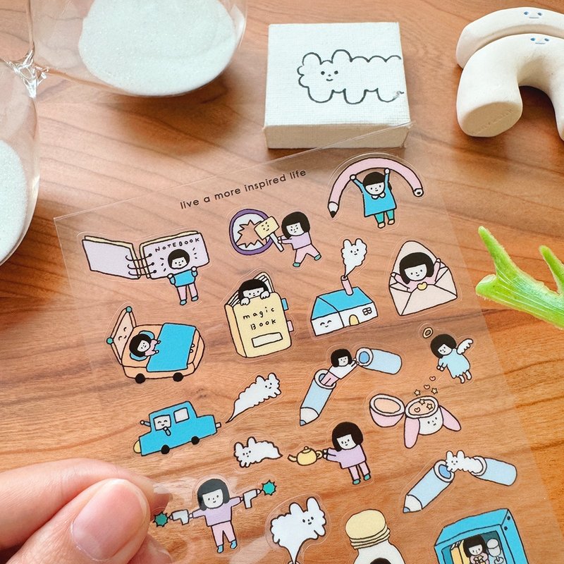 Die Cut Tiny Stickers - Feel Free - สติกเกอร์ - กระดาษ สีใส