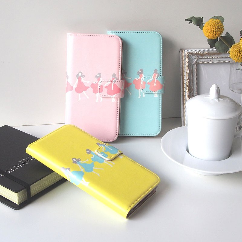 Notebook type phone case - Dancin! - - เคส/ซองมือถือ - หนังเทียม สึชมพู