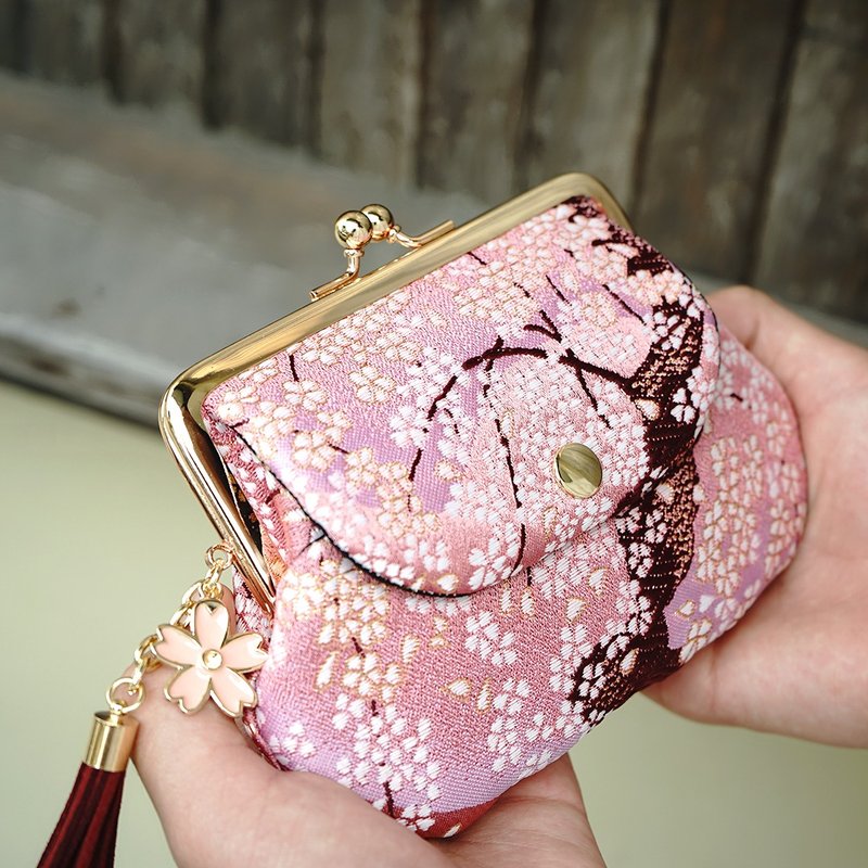 Jinyi Nishikori parent-child kiss lock bag-Yuanshan Weeping Sakura - Wallets - Other Metals 