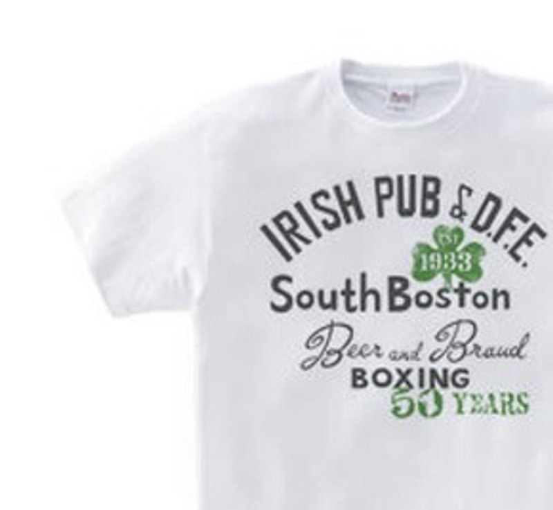 Boston Irish pub [one side] WS ~ WM • S ~ XL T-shirt order product] - Unisex Hoodies & T-Shirts - Cotton & Hemp White
