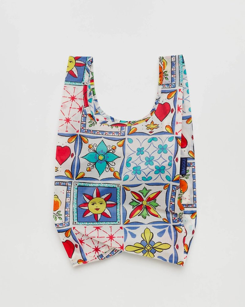 BAGGU Eco-friendly Storage Shopping Bag - Small Size - Star Tiles - Handbags & Totes - Waterproof Material Multicolor