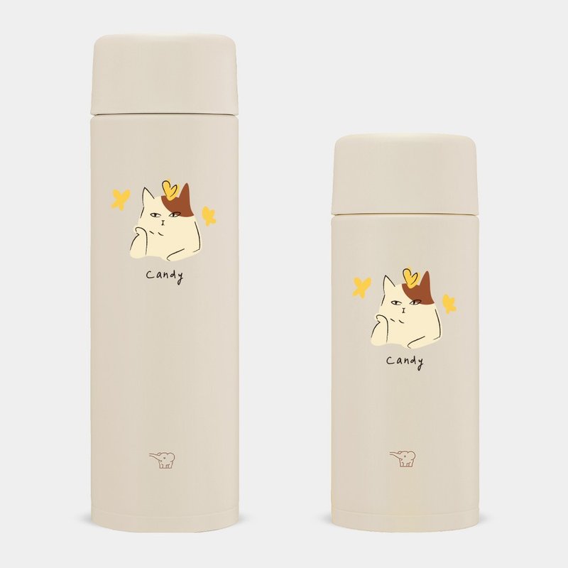 [Customized Gift] Cat Customized Zojirushi Stainless Steel Thermos Bottle PU011 - Vacuum Flasks - Stainless Steel Khaki