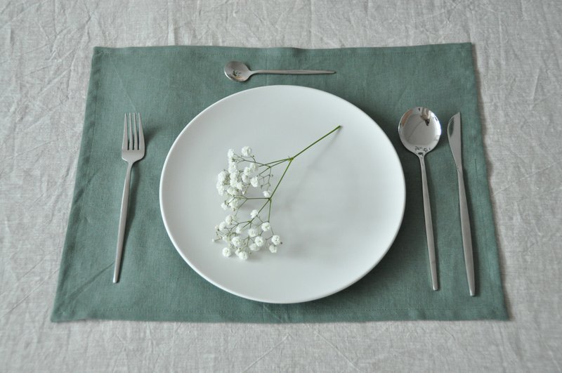 70 colors linen set of 2 placemats / Mats for table decor / Wedding napkins - 桌布/桌巾/餐墊 - 亞麻 多色