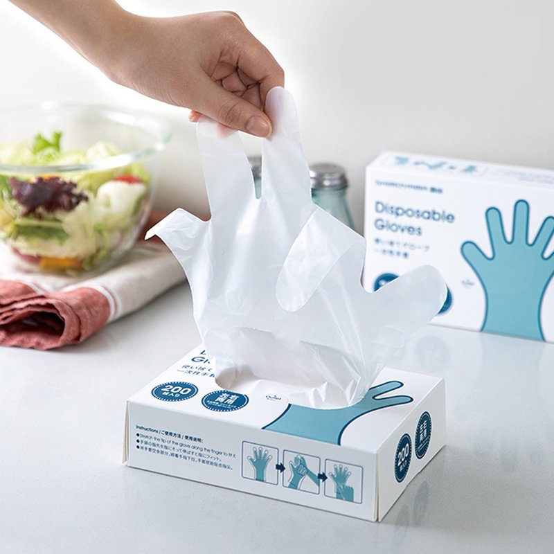 Japanese Shuangshan disposable disposable transparent gloves/lazy cleaning gloves-200 pieces - อื่นๆ - พลาสติก สีใส