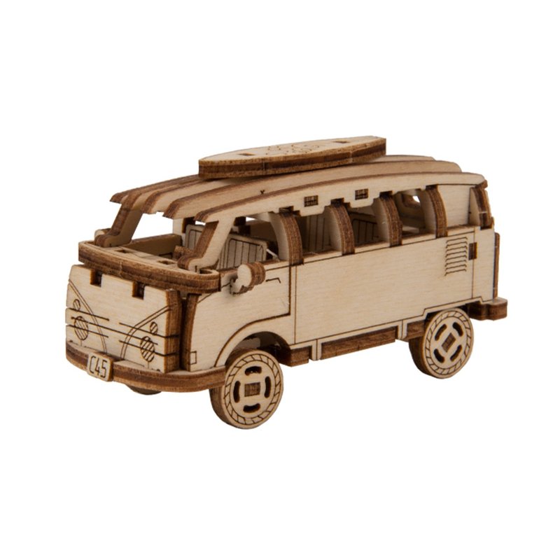 WOODEN CITY - Retro Ride 1 / 3D Model - งานไม้/ไม้ไผ่/ตัดกระดาษ - ไม้ สีกากี