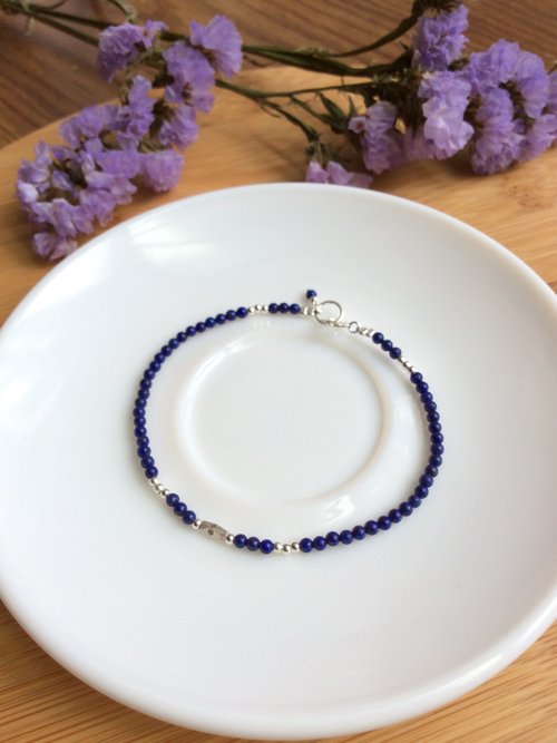 Ops手工飾品設計 Ops Lapis lazuli Silver Jewelry Bracelet-青金石/寶藍色/純銀