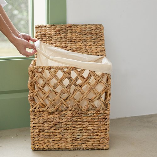 ふた上げラタンランドリーバスケット - ショップ hgbegin 置物 - Pinkoi