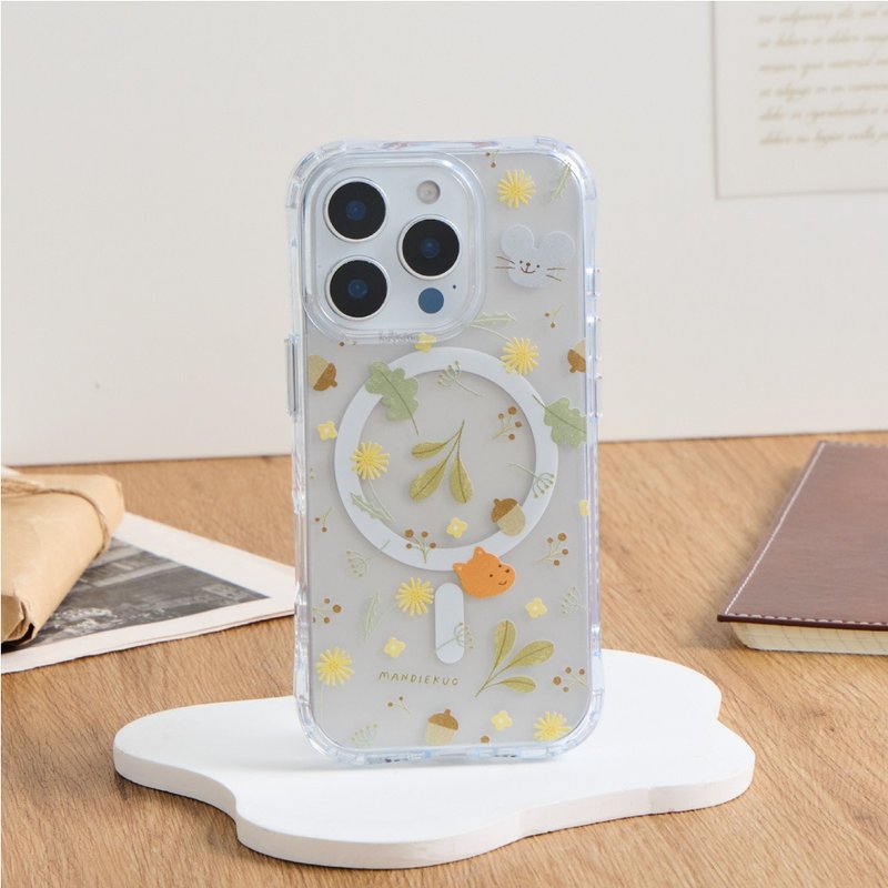 Mandie green and yellow forest anti-yellow anti-fall MagSafe iPhone case - Phone Cases - Plastic Transparent