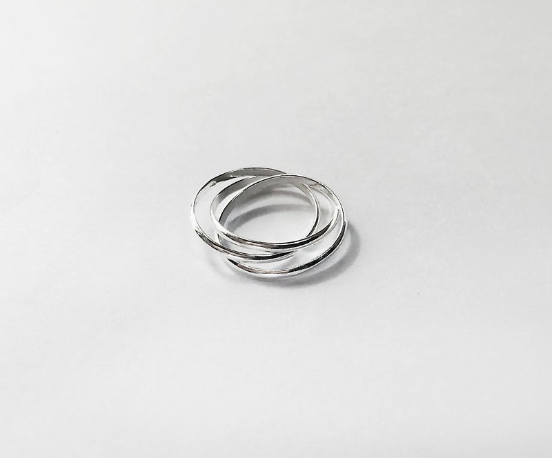 基本常飾微曲三環戒 silver 925 - 戒指 - 純銀 