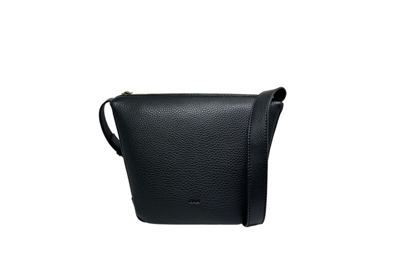 DENISE shoulder bag-black - กระเป๋าแมสเซนเจอร์ - หนังแท้ สีดำ