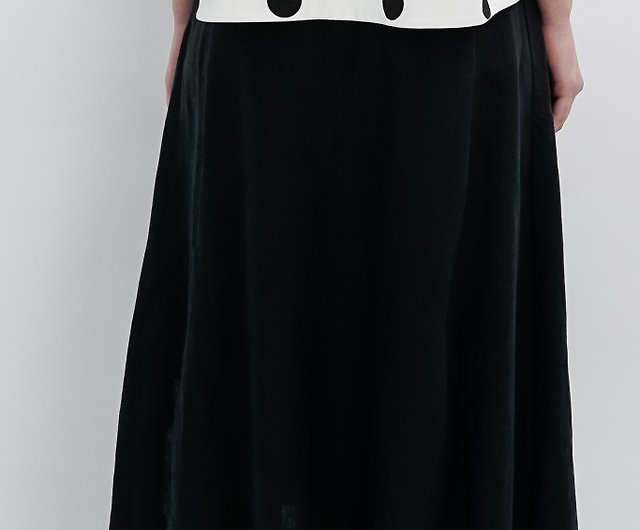 Broken texture. Black Linen skirt. Spring Summer | Ysanne - Shop