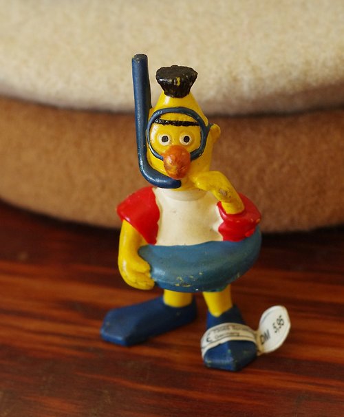 金銀寶貝 古董塑料玩具擺飾芝麻街 BERT伯特Sesame Street德國製 W665