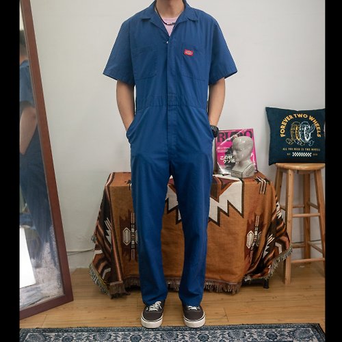 afterwork DICKIES 藍色40 短袖 連身工作服 COVERALLS 古著 二手